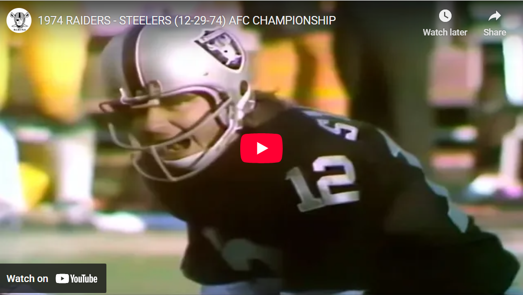 1974 AFC Championship Raiders vs Steelers