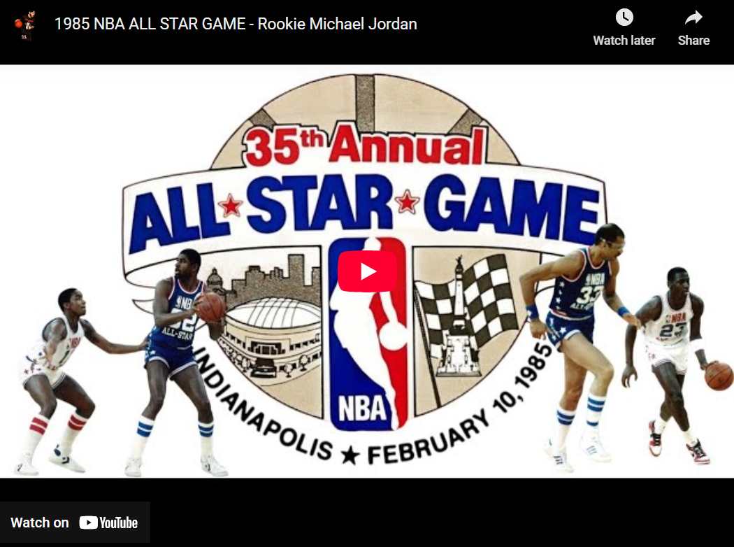 1985 NBA ALL STAR GAME – Rookie Michael Jordan