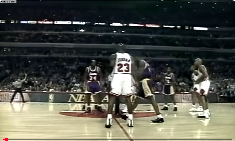 Lakers vs Bulls December 1996 Shaq, Jordan, Rodman, Pippen